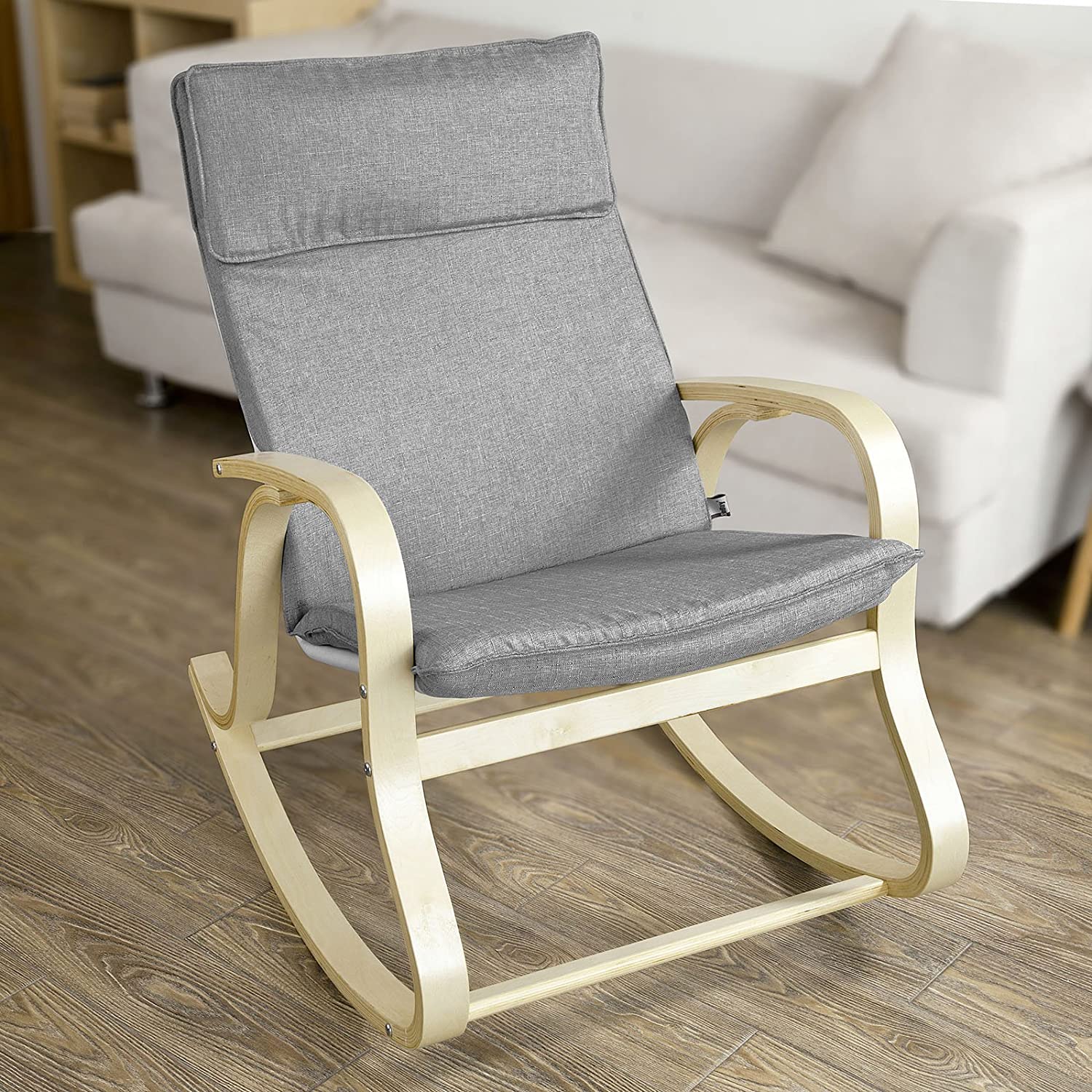 Modern Bentwood Rocking Chair – Comfortable Wooden Accent Chair 767261