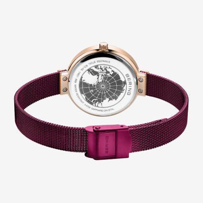 Bering Womens Purple Stainless Steel Bracelet Watch 14631-969 - Image 2