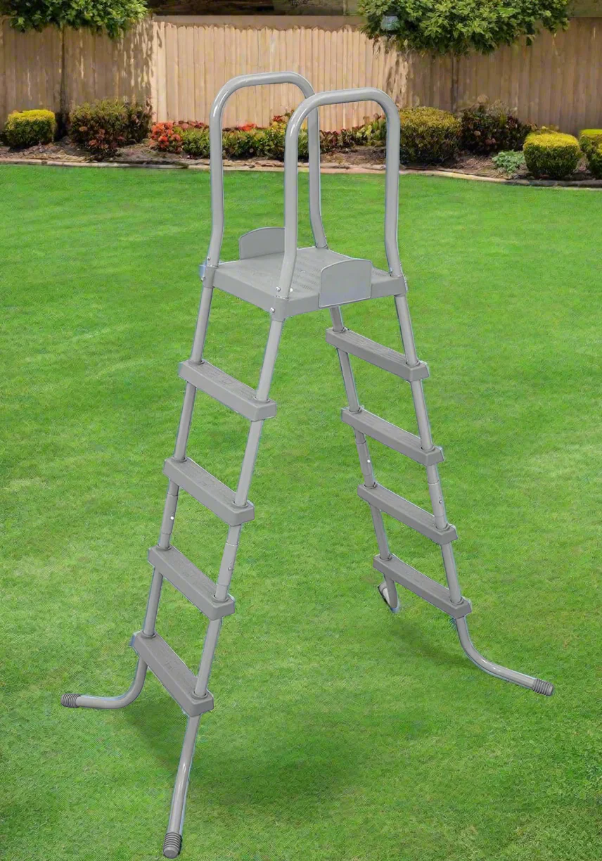 New Bestway 52-Inch Above Ground Pool Ladder – Heavy-Duty Steel Frame for Easy & Safe Pool Access 58337