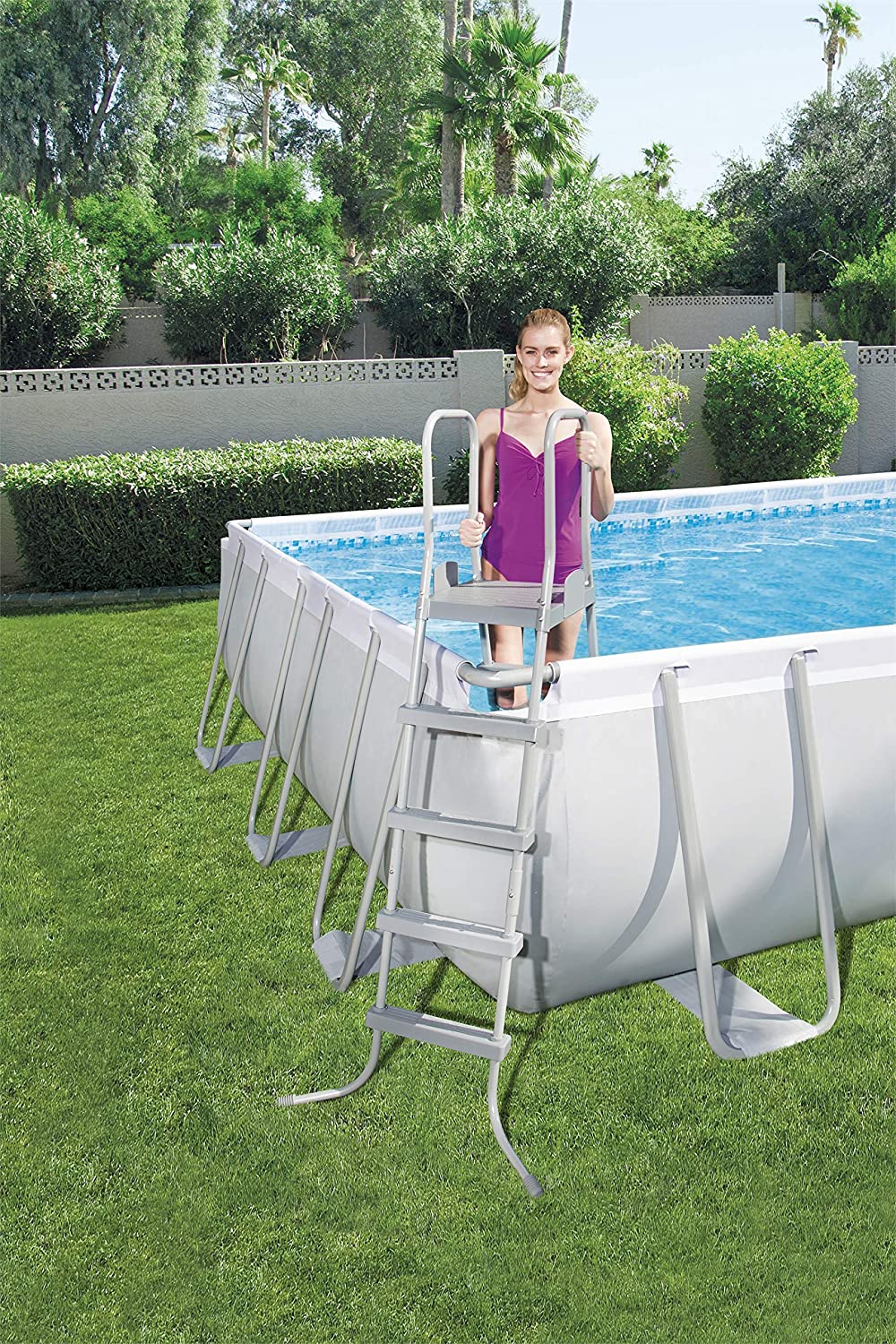 New Bestway 52-Inch Above Ground Pool Ladder – Heavy-Duty Steel Frame for Easy & Safe Pool Access 58337 - Image 3