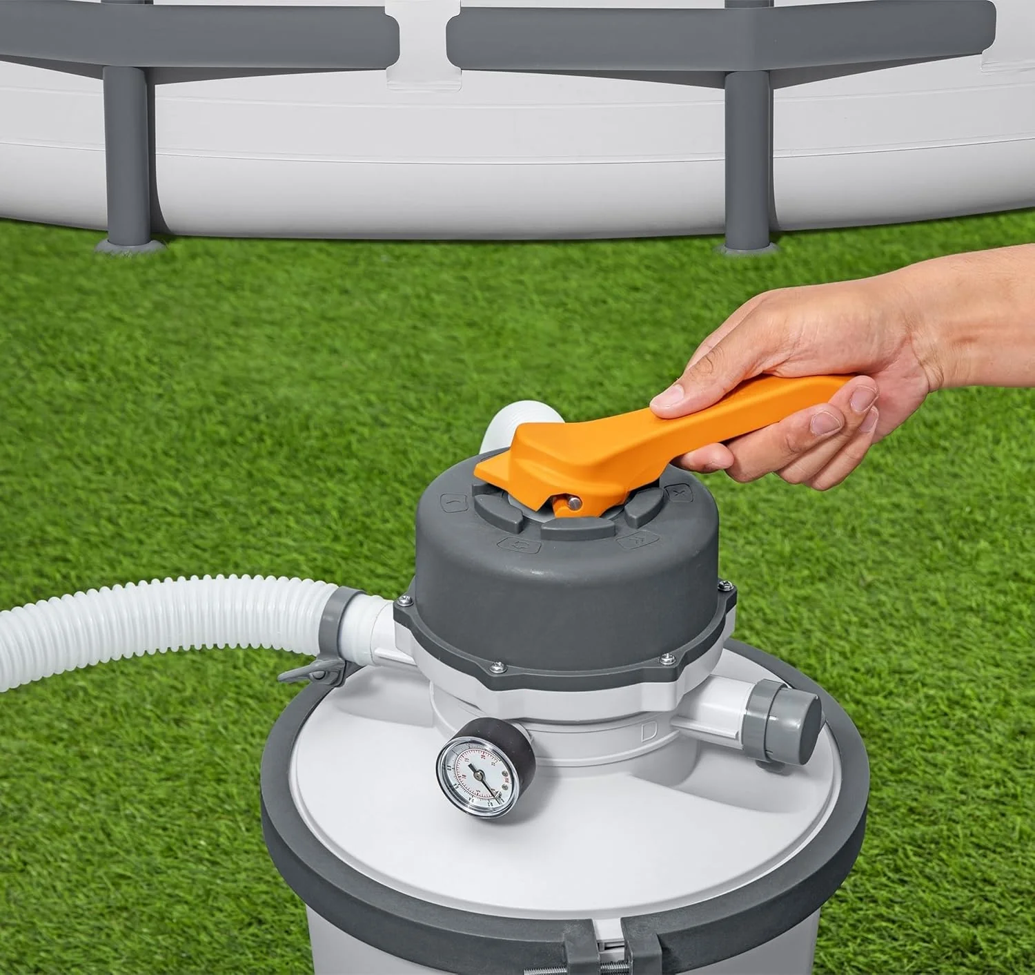 Bestway Flowclear Pool Pump – 4200 Gal Above-Ground Filter System, Gray (Model 58516) - Image 2