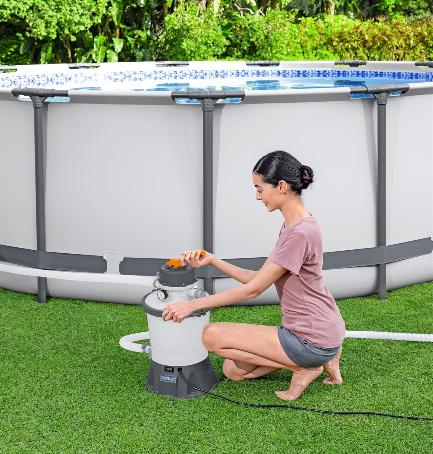Bestway Flowclear Pool Pump – 4200 Gal Above-Ground Filter System, Gray (Model 58516) - Image 4