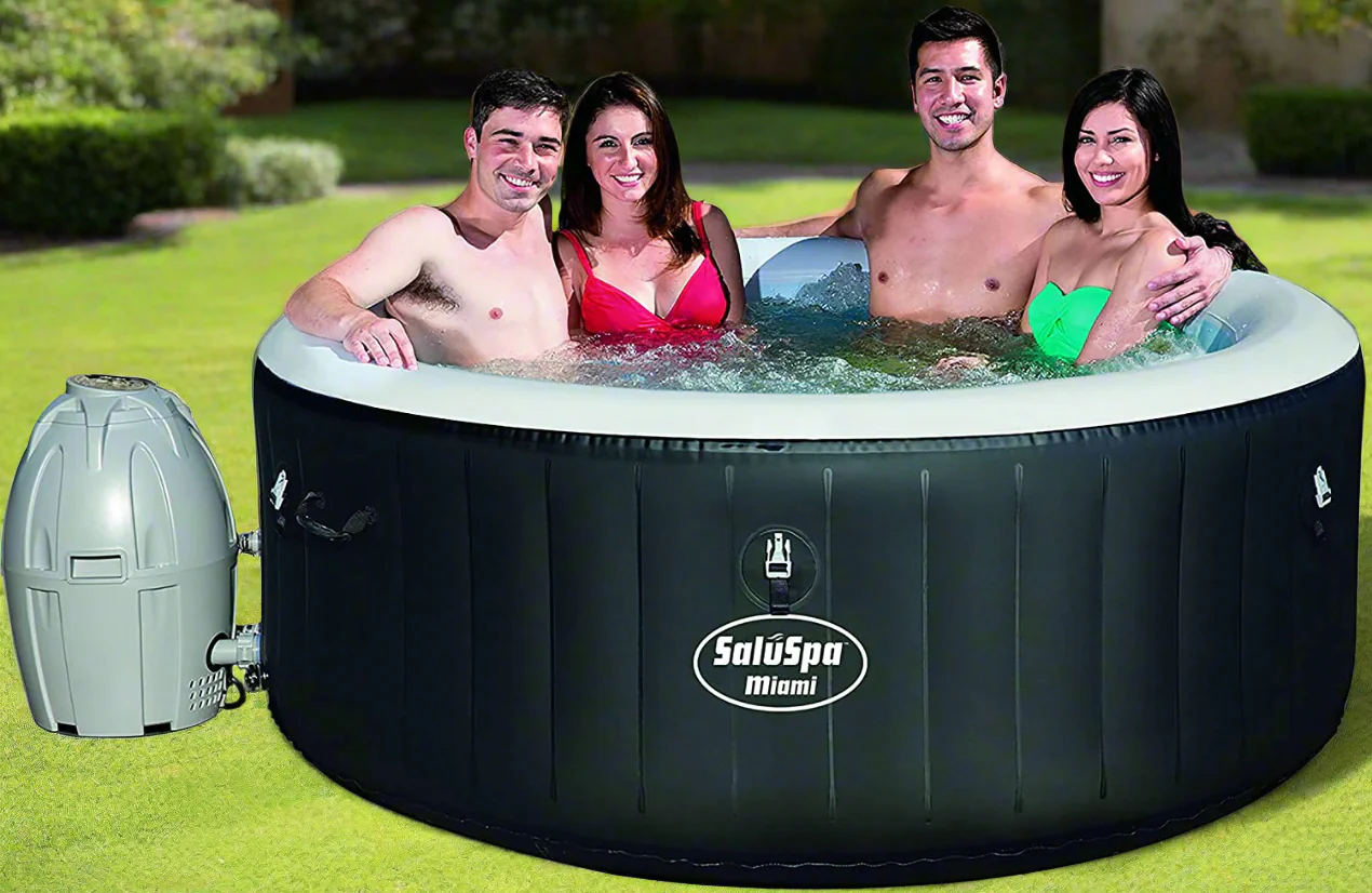 Bestway Miami 4-Person Inflatable Hot Tub Spa with AirJet Massage & Rapid Heating 3182021