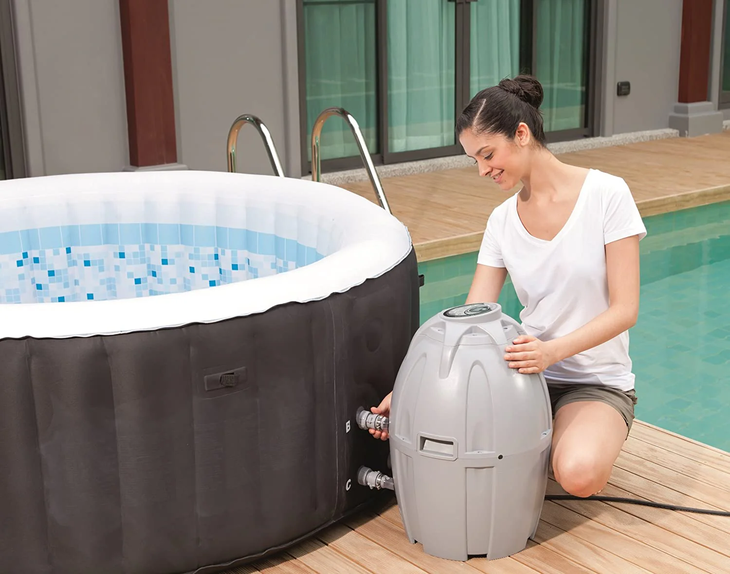 Bestway Miami 4-Person Inflatable Hot Tub Spa with AirJet Massage & Rapid Heating 3182021 - Image 4