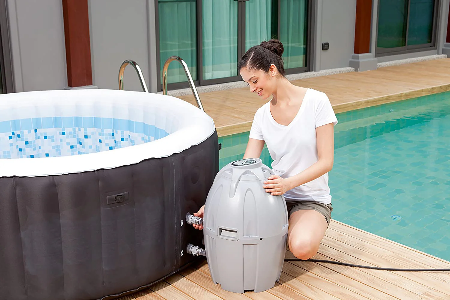 Bestway Miami 4-Person Inflatable Hot Tub Spa with AirJet Massage & Rapid Heating 3182021 - Image 6