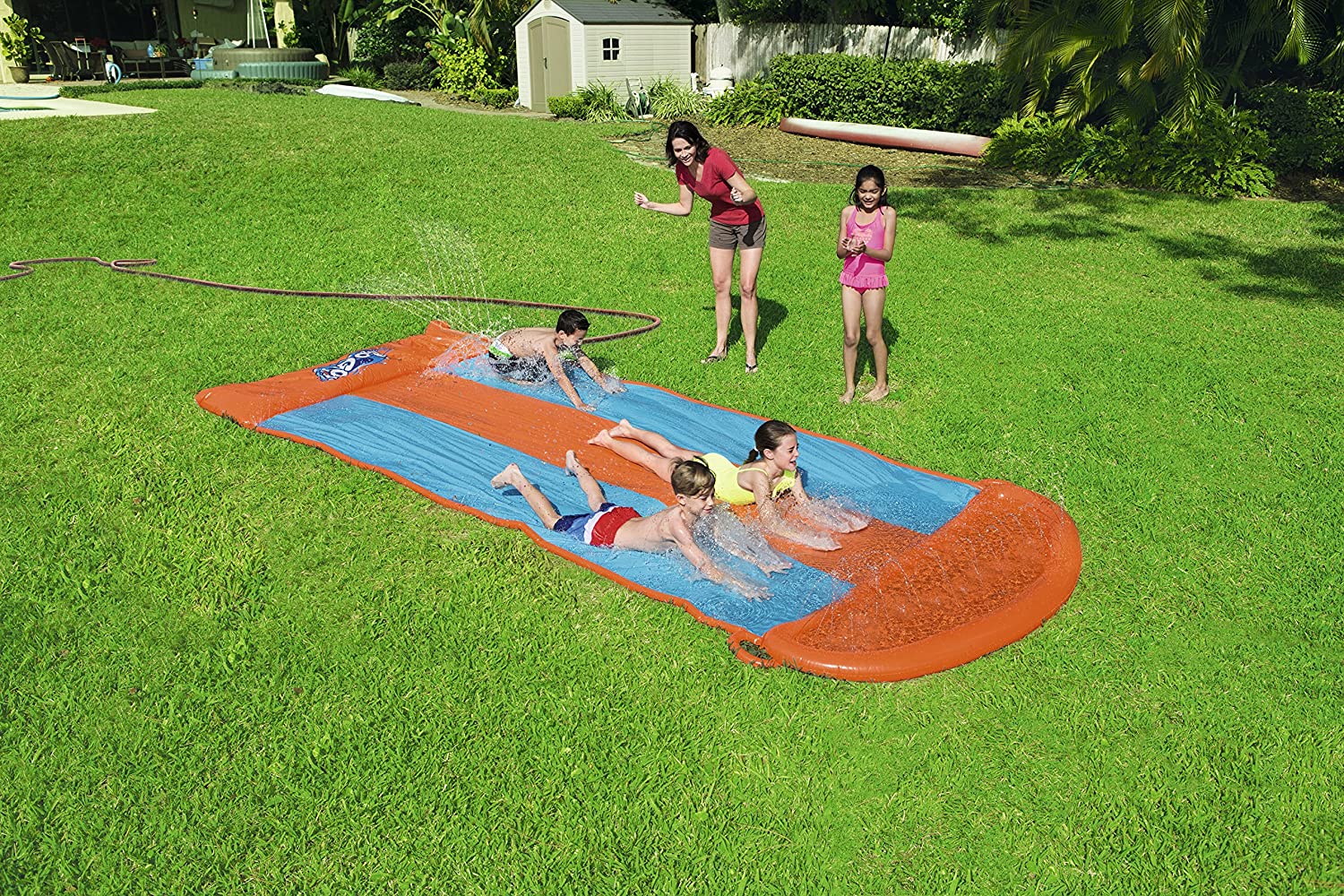 Bestway Triple Water Slip & Slide – 3-Person Racing Splash Slide for Kids & Families (Model 52258) - Image 6