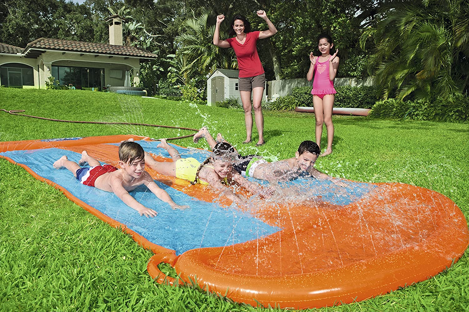 Bestway Triple Water Slip & Slide – 3-Person Racing Splash Slide for Kids & Families (Model 52258) - Image 8