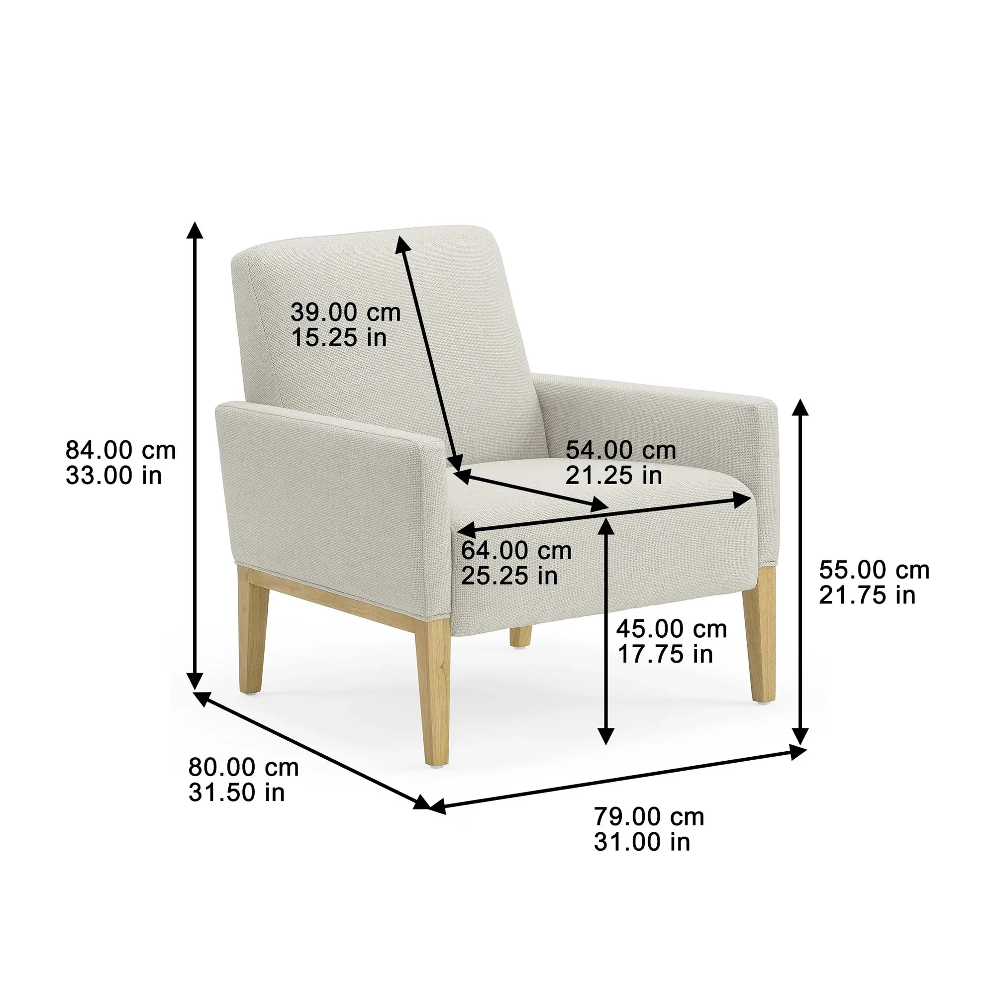 Better Homes & Gardens Reading Accent Chair, Cream 840697177766 - Image 6