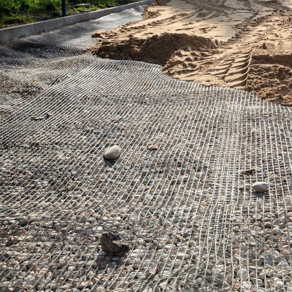 New 13.1 ft × 164 ft / 246 ft Bidirectional Road Base Geogrid Soil Stabilization & Ground Reinforcement Grid BX131X - Image 2
