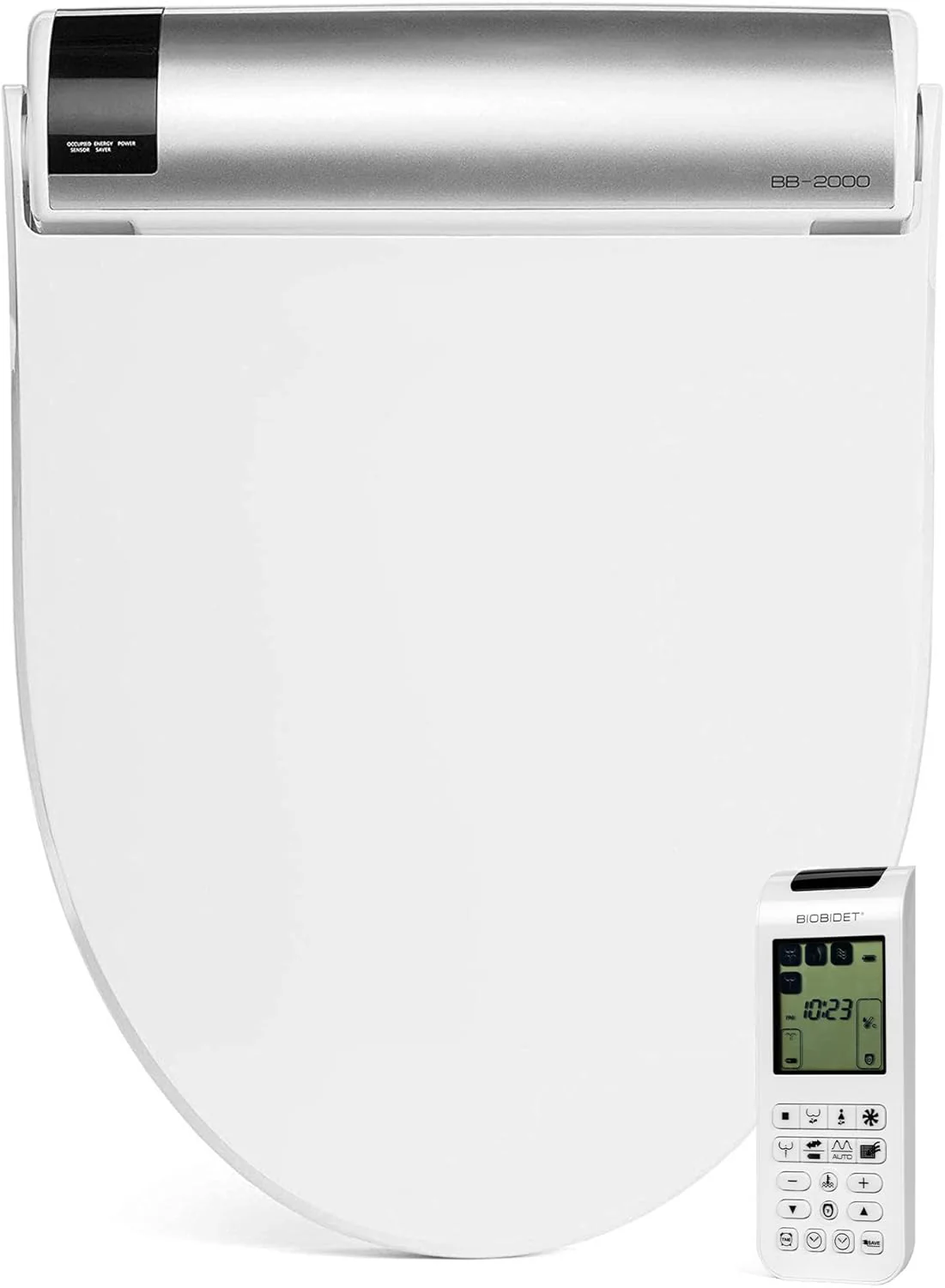BioBidet Bliss BB2000 Elongated White Bidet Smart Toilet Seat, Premier Class, Unlimited Warm Water, Self Cleaning Hydroflush, Hybrid Heating, Wireless Remote Control, Inviting Nightlight, Vortex Wash