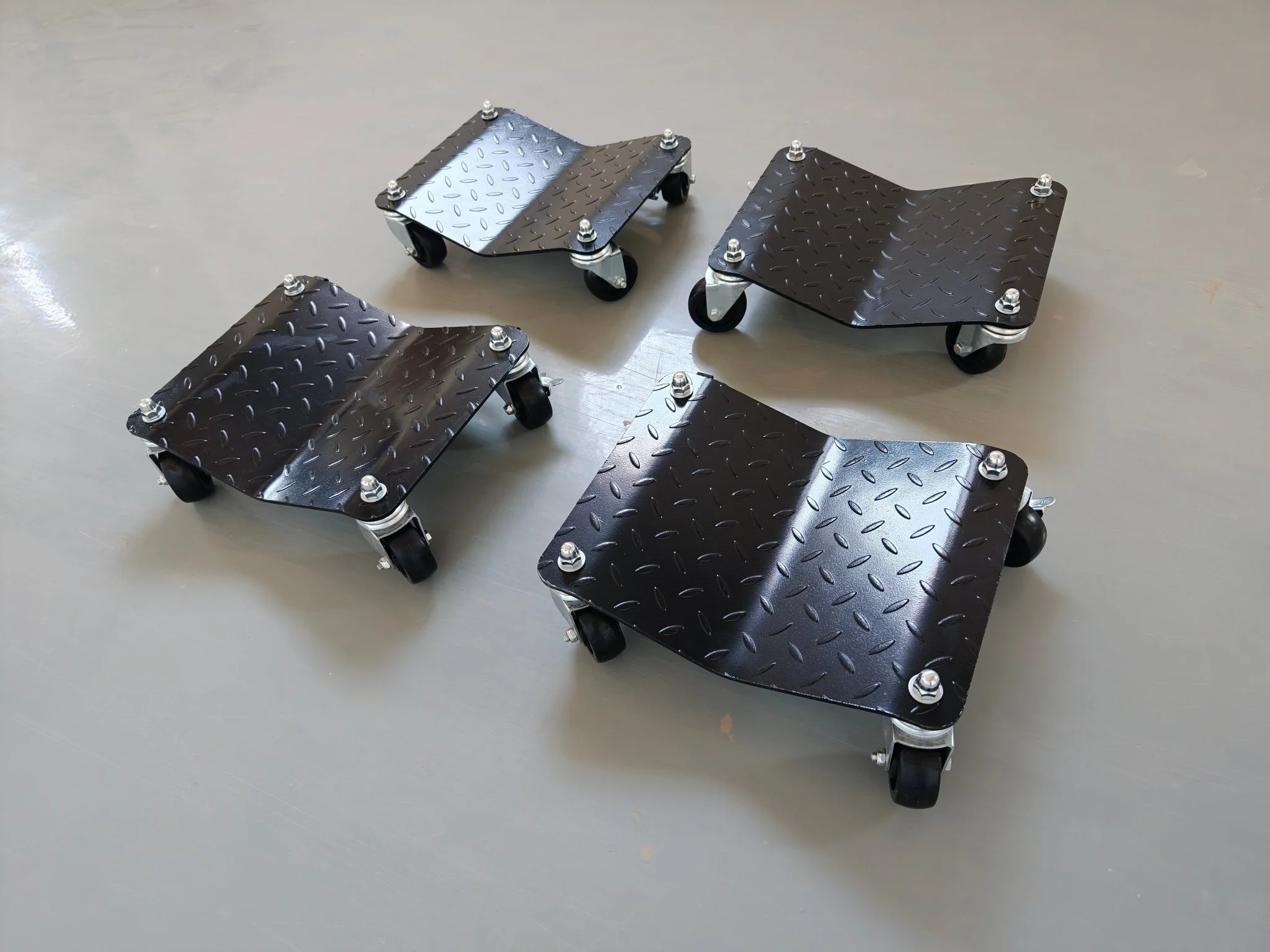Black Heavy-Duty 6,000 lb Capacity Tire Wheel Vehicle Dolly – Set of 4 with Ball-Bearing Casters TD1500P4