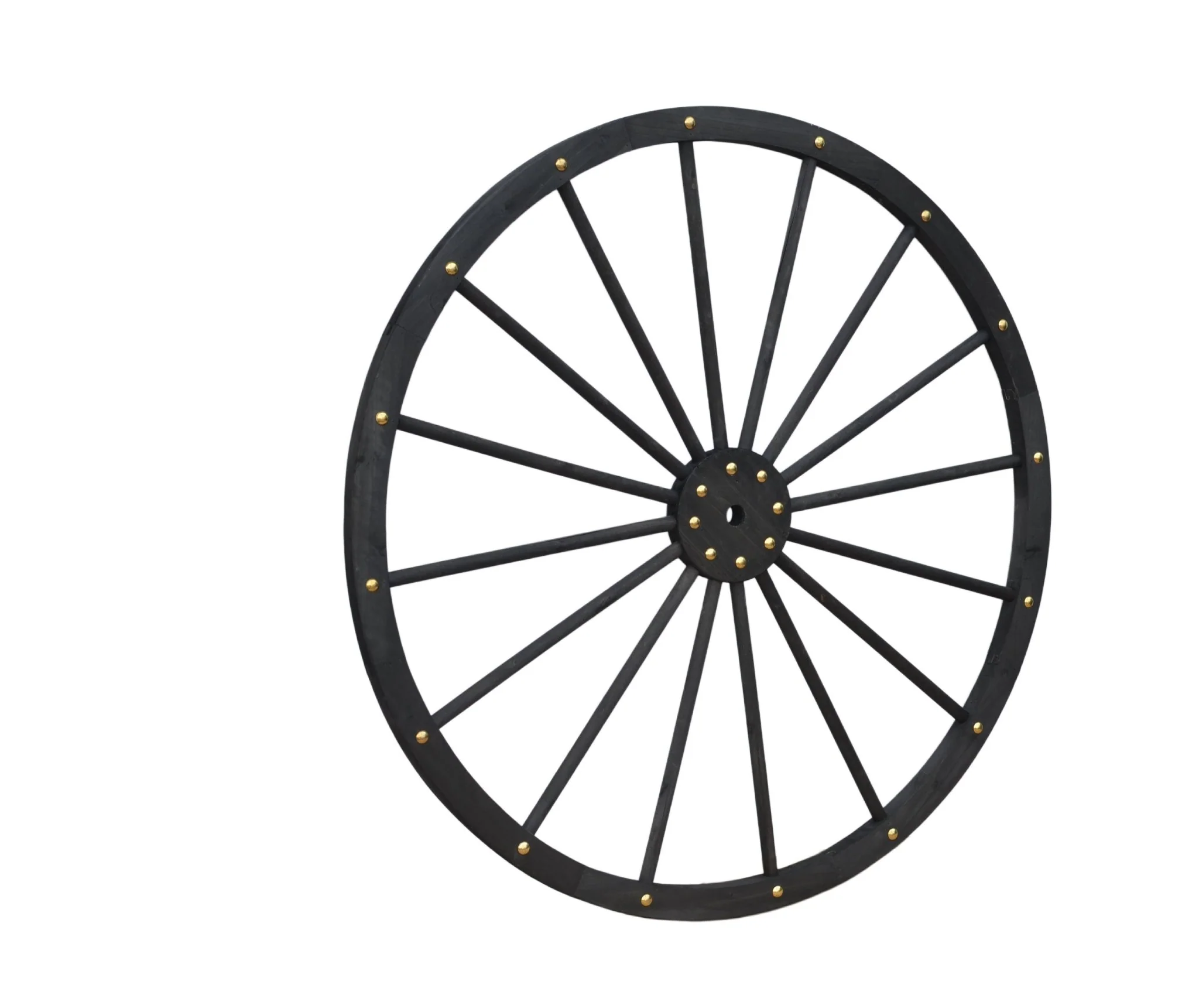 Black Solid Wood Decorative Garden Wagon Wheel Wall Decor 24 32 42 48 Inch - Image 6