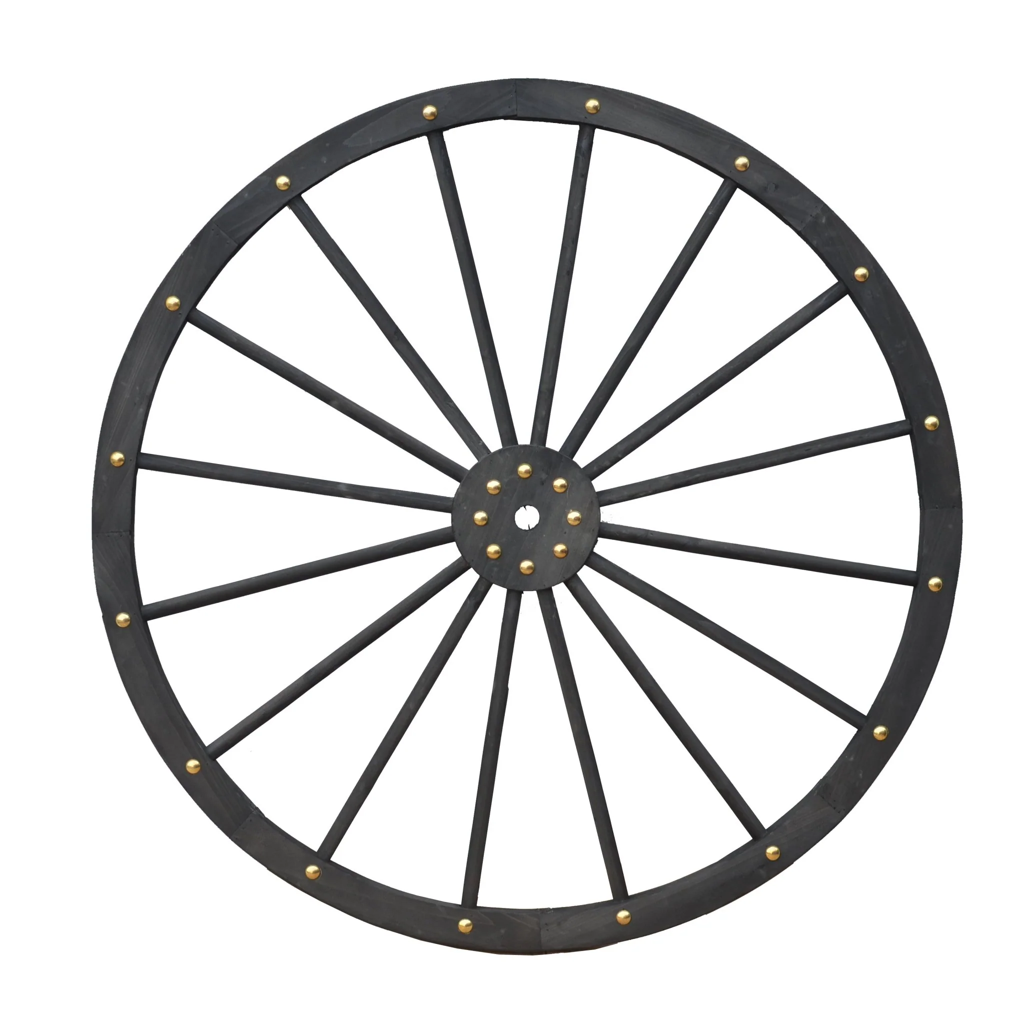Black Solid Wood Decorative Garden Wagon Wheel Wall Decor 24 32 42 48 Inch - Image 7