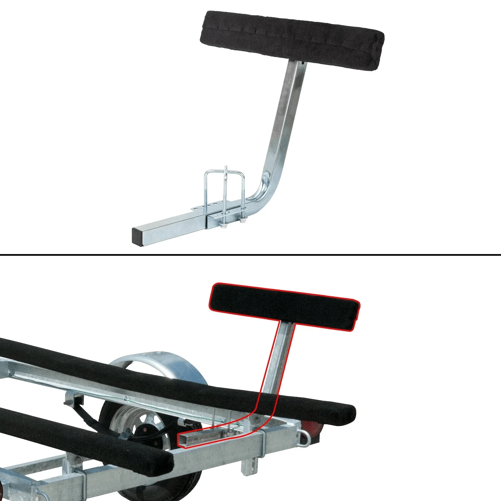 Boat Trailer Guide 2 Foot Bunk Board Guide-On Rails with Marine Grade Carpet Adjustable Galvanized Steel LYOM054 - Image 2