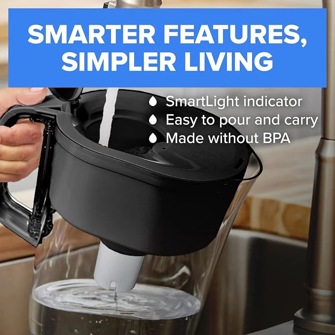 Brita 6-Cup Water Filter Pitcher – BPA-Free Red Drinking Water Pitcher with 1 Standard Filter - Image 2