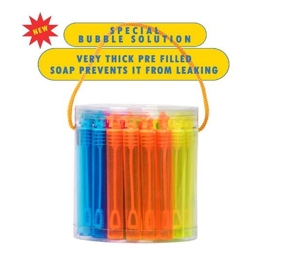 Bubble Wand Set 48 Pieces Mixed Colours & Styles Party Favour Tub JY439417 - Image 5