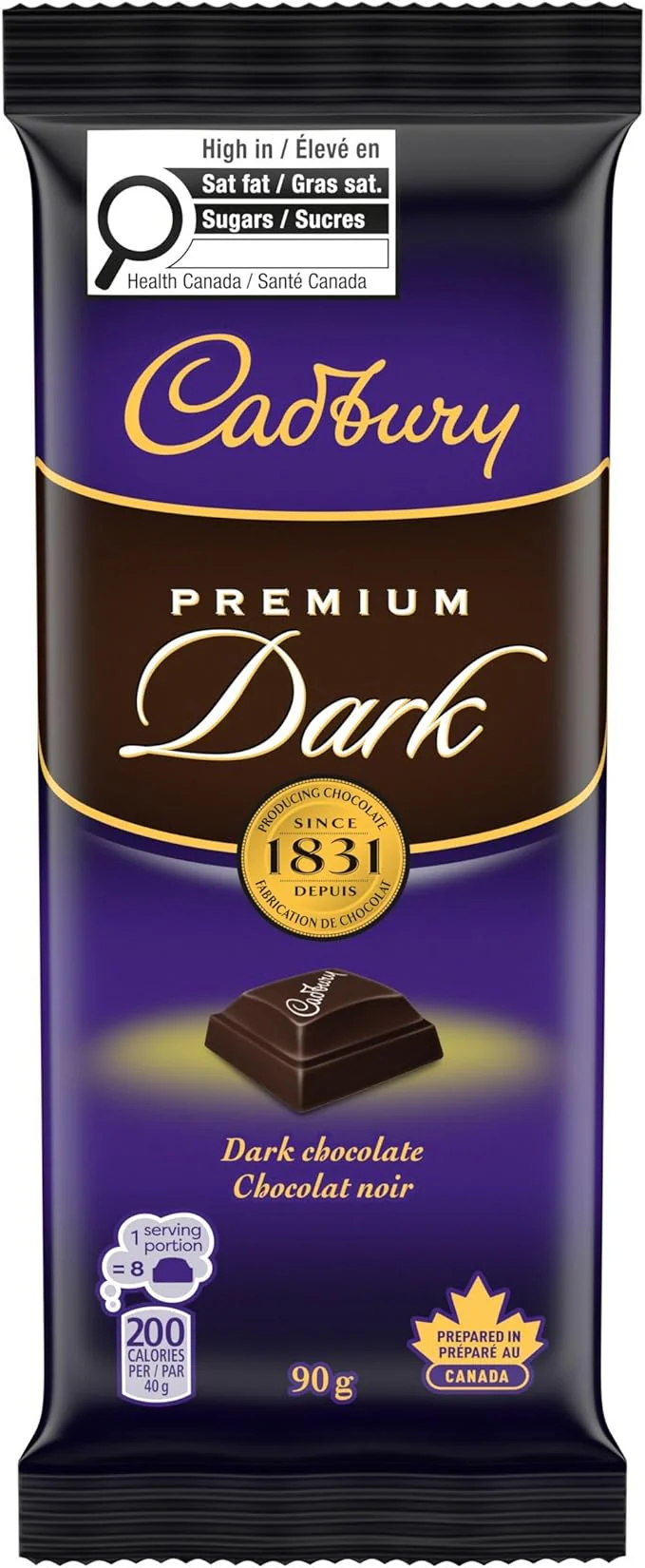Cadbury Premium Dark Chocolate Bar 90g