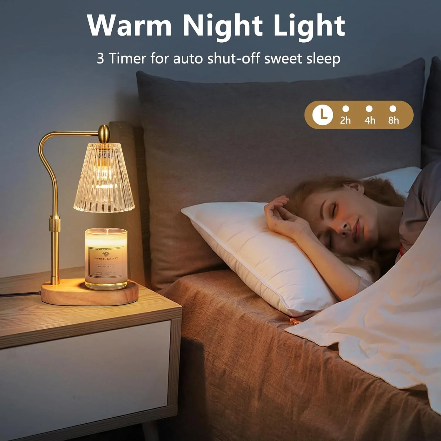 Candle Warmer Lamp with Timer & Dimmer, Adjustable Height Vintage Candle Heating Lamp for Jar Candles S6207 - Image 4