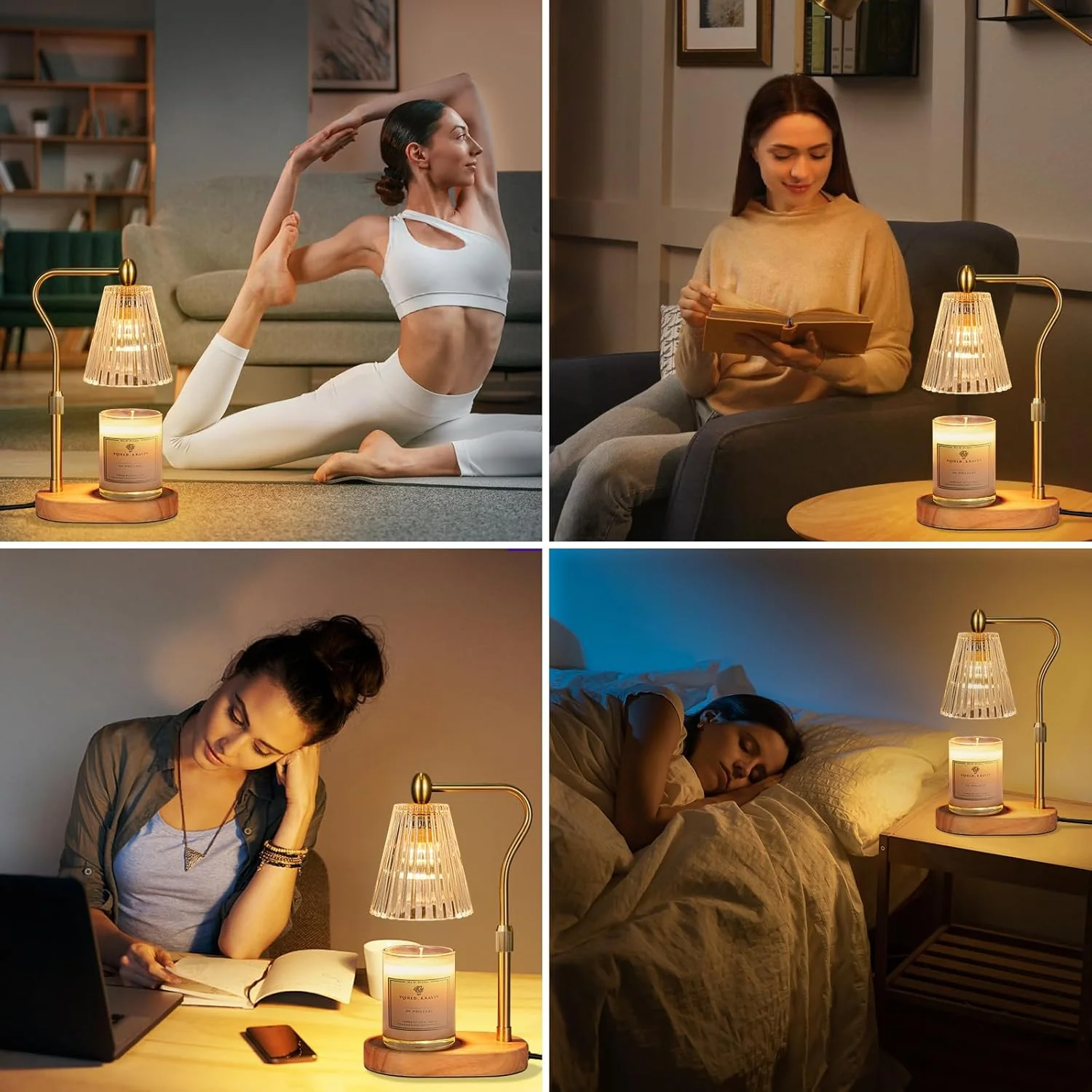 Candle Warmer Lamp with Timer & Dimmer, Adjustable Height Vintage Candle Heating Lamp for Jar Candles S6207 - Image 5
