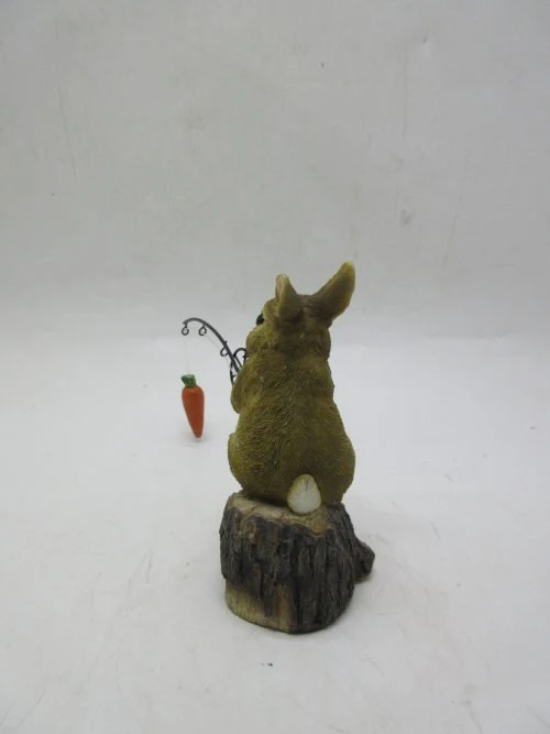 Garden Resin Carrot Fishing Bunny Statue – Whimsical Outdoor Lawn & Garden Décor - Image 3