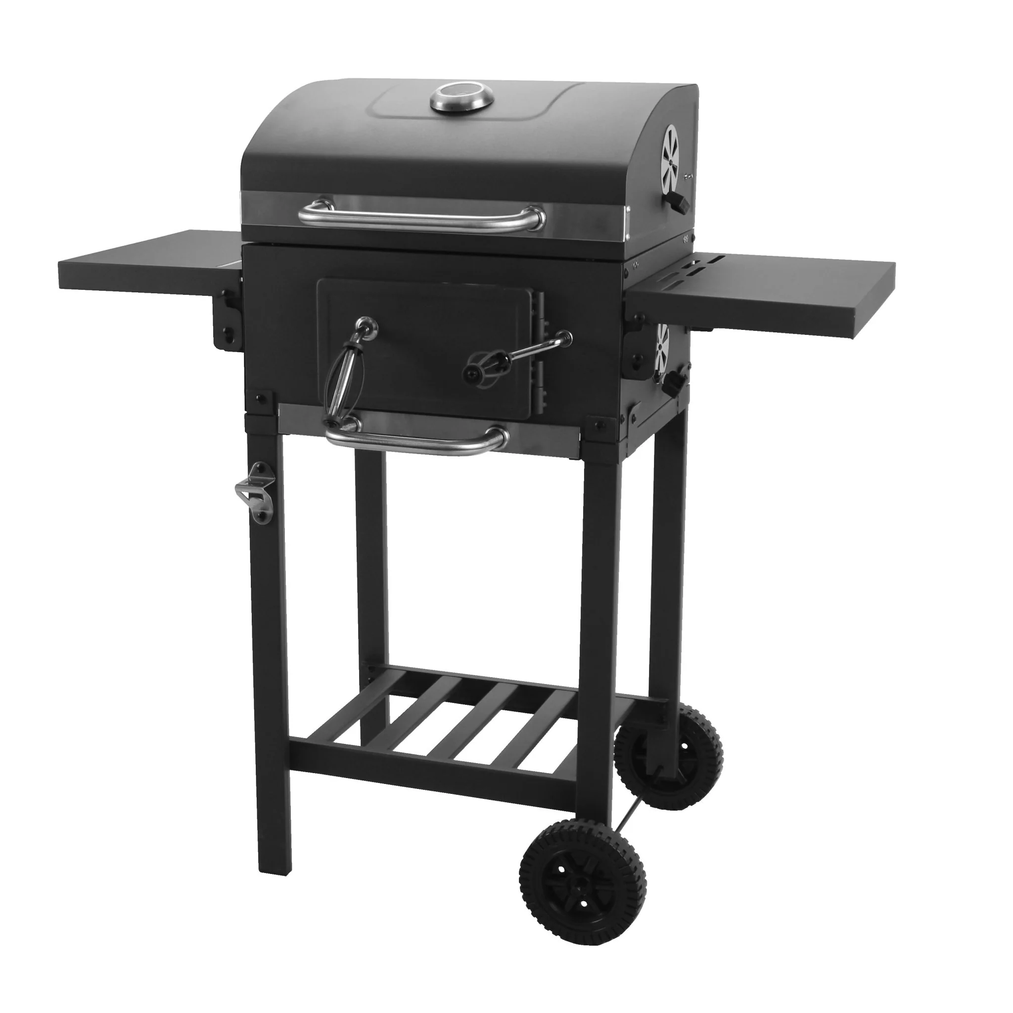Charcoal BBQ Grill Adjustable Crank Height Outdoor Barbeque Grill Cart 21RG111