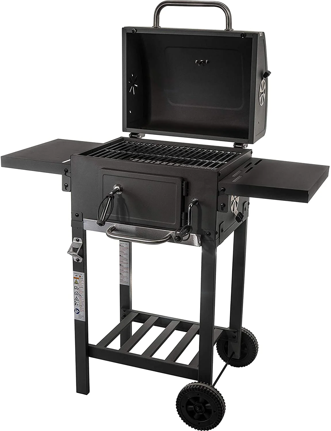 Charcoal BBQ Grill Adjustable Crank Height Outdoor Barbeque Grill Cart 21RG111 - Image 5