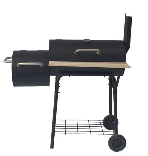 Charcoal BBQ Grill Barbeque Offset Smoker Compact Outdoor Grill Cart SL7038