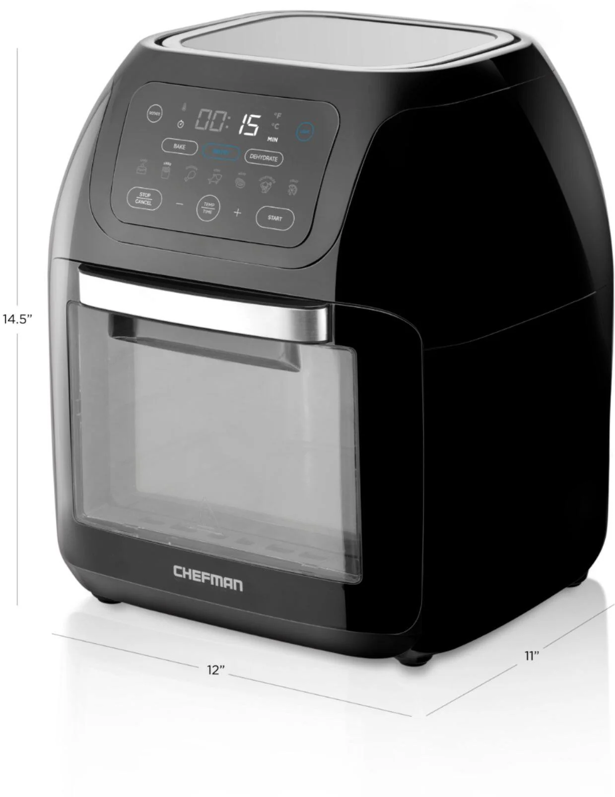 Chefman - Multifunctional 10L Digital Air Fryer+ - Black - Image 2