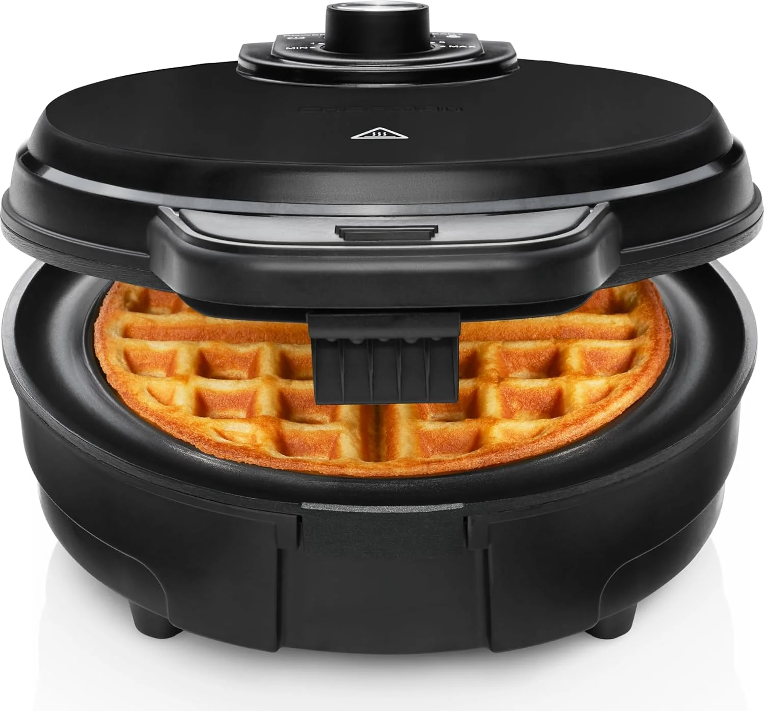 Chefman RJ04-AO-4-US w/Shade Selector Temperature Control, Mess Free Moat, Round Iron w/Nonstick Plates & Cool Touch Handle, Measuring Cup Included, Black, 700 W
