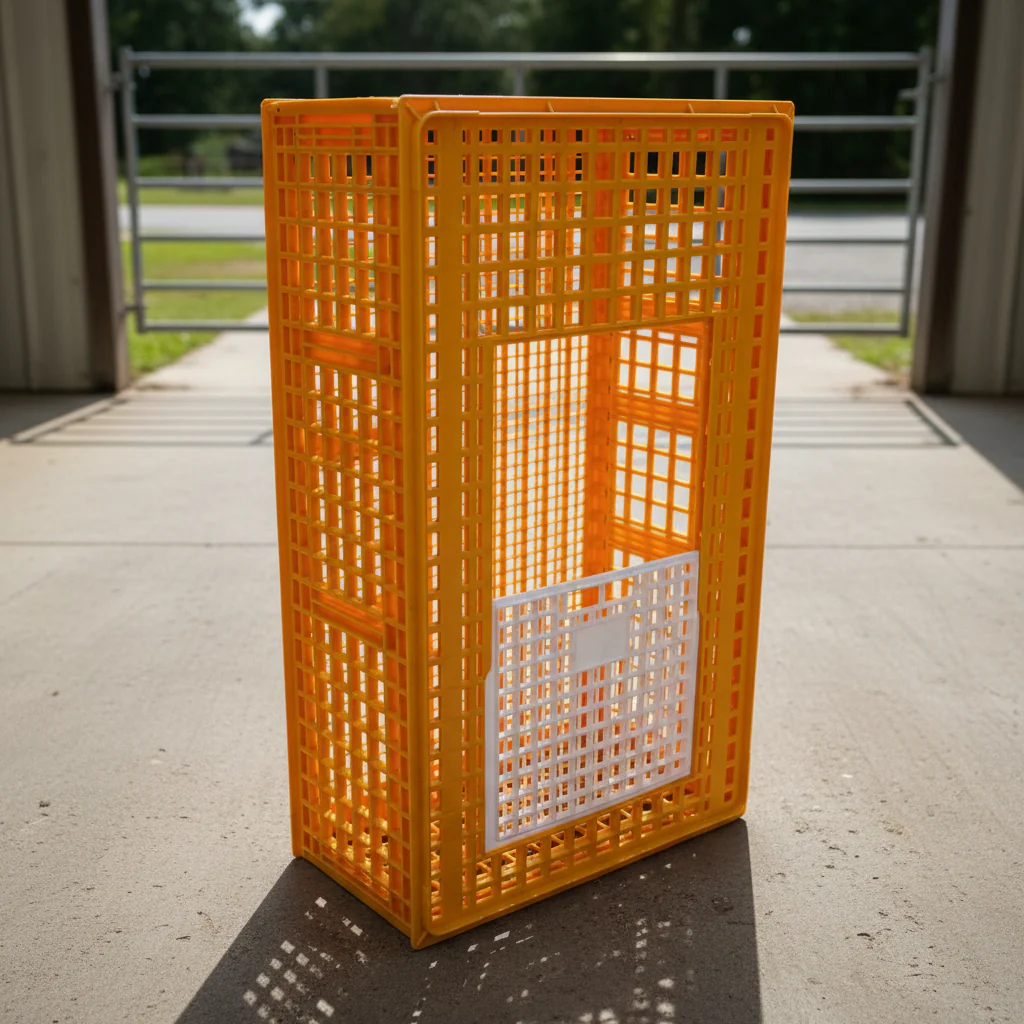 Chicken & Small Animal Transport Crate – Durable Ventilated Plastic Cage - Image 3