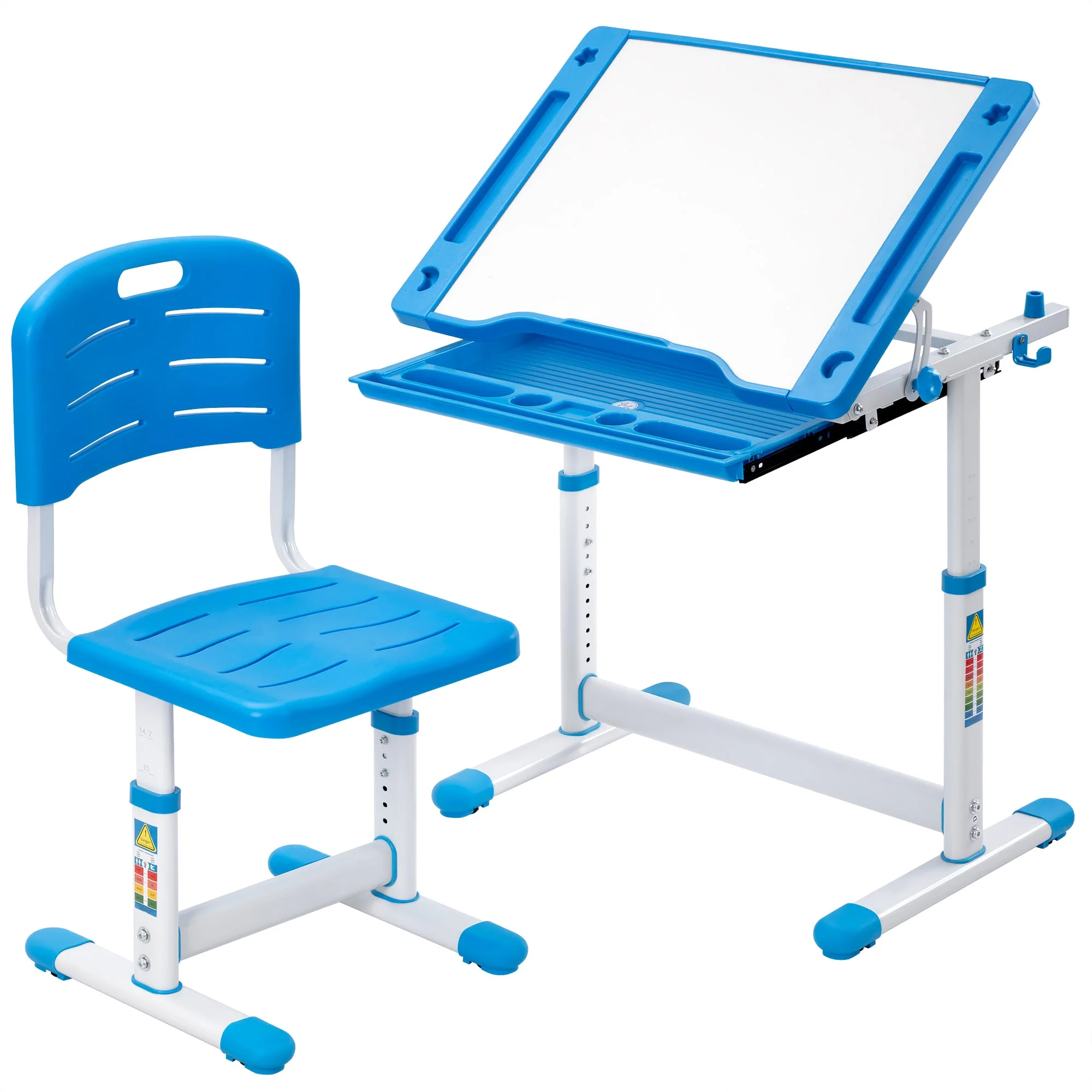 Children’s Adjustable Study Desk & Chair Set with Tilting Desktop AMCDT