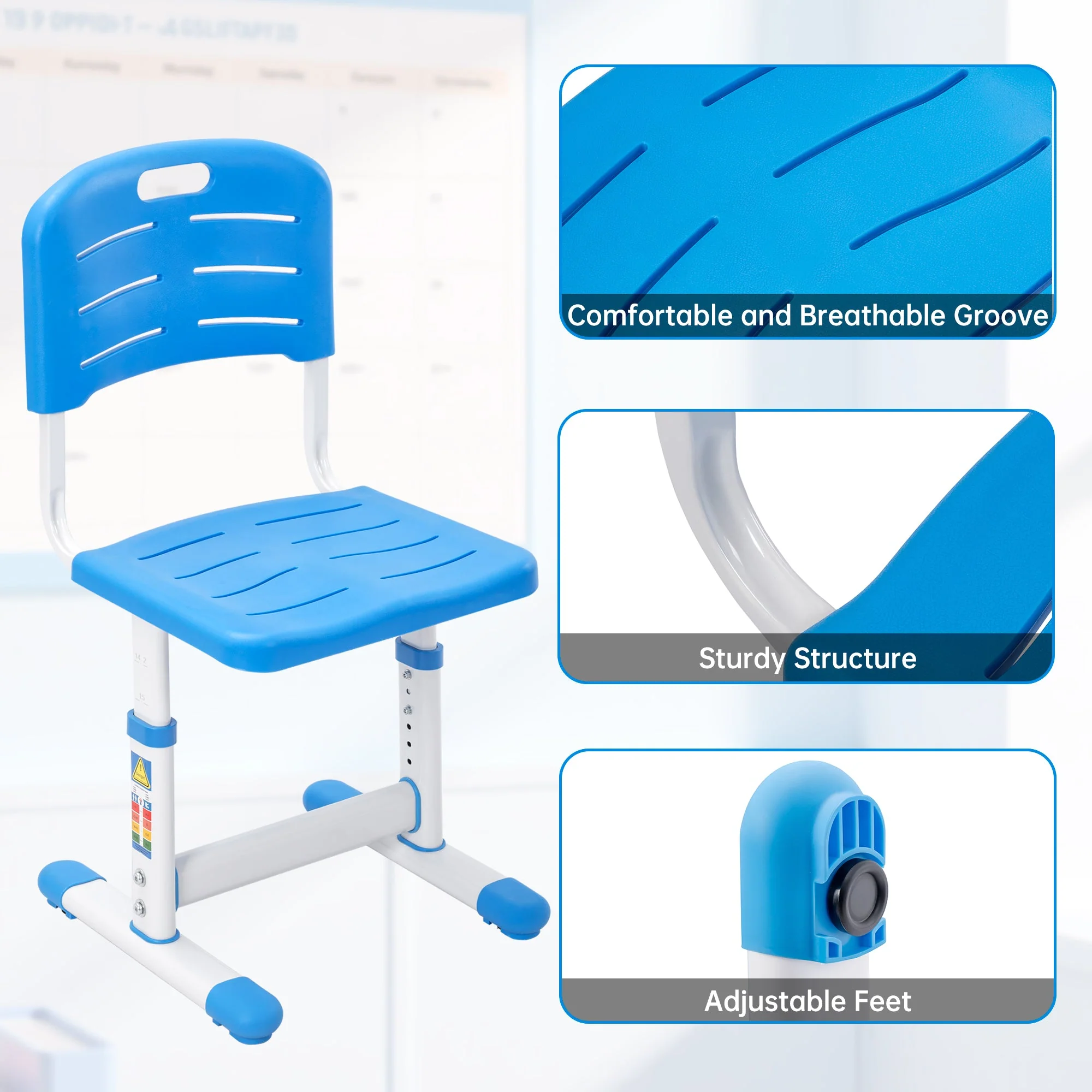 Children’s Adjustable Study Desk & Chair Set with Tilting Desktop AMCDT - Image 3
