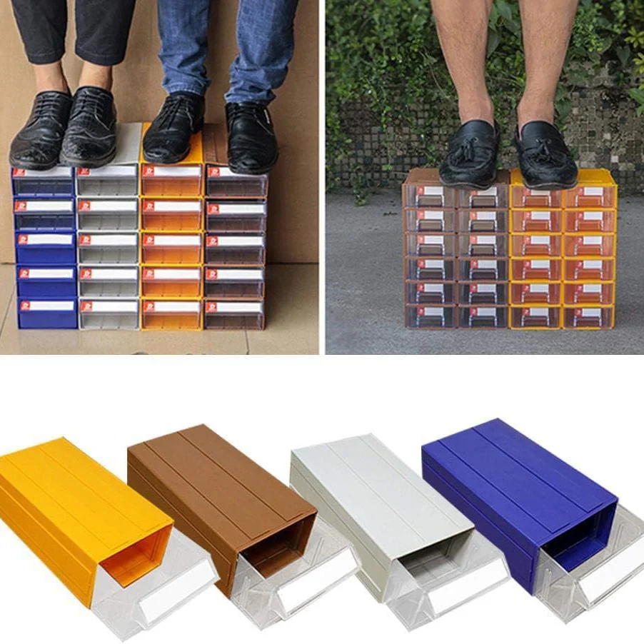 Clear Connectable Drawer Organizer Bins – Plastic Storage with Dividers & Labels - Image 4
