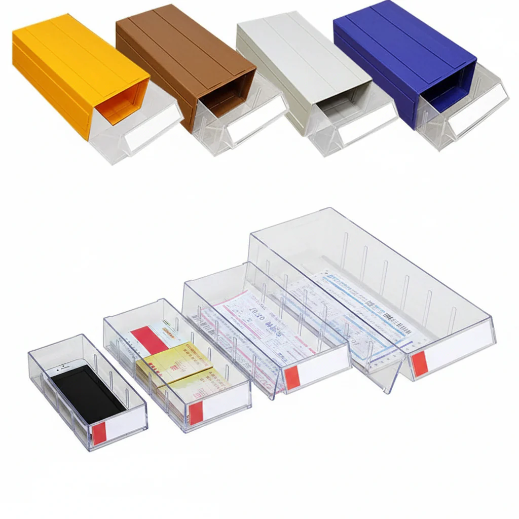 Clear Connectable Drawer Organizer Bins – Plastic Storage with Dividers & Labels - Image 5