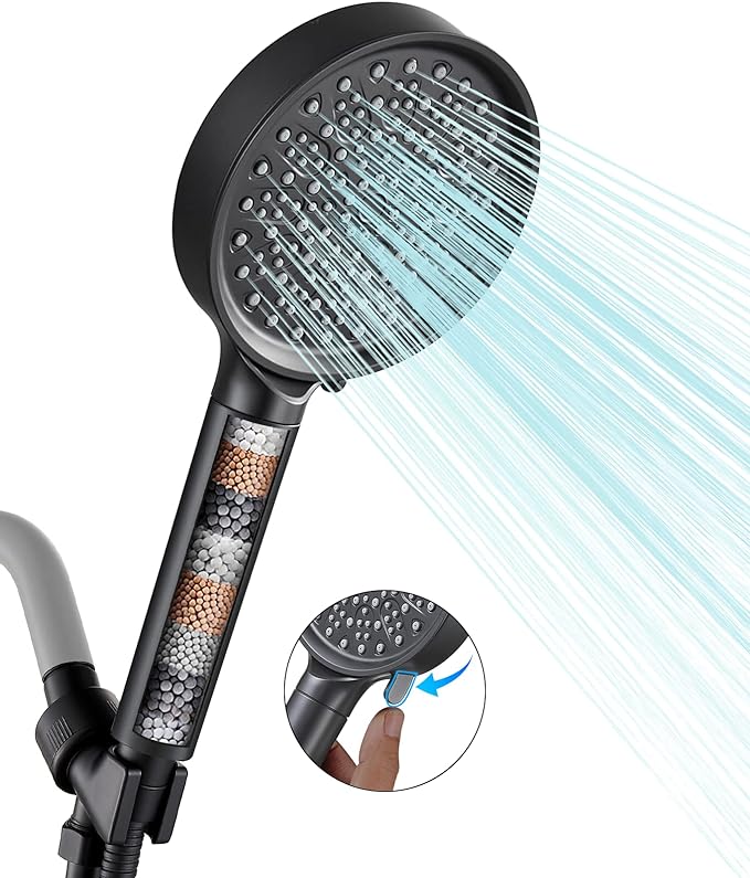 Cobbe Filtered Handheld Shower Head High Pressure 6 Spray Mode with Hose