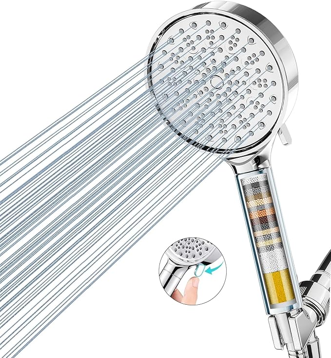 Cobbe Filtered Handheld Shower Head High Pressure 6 Spray Mode with Hose - Image 2
