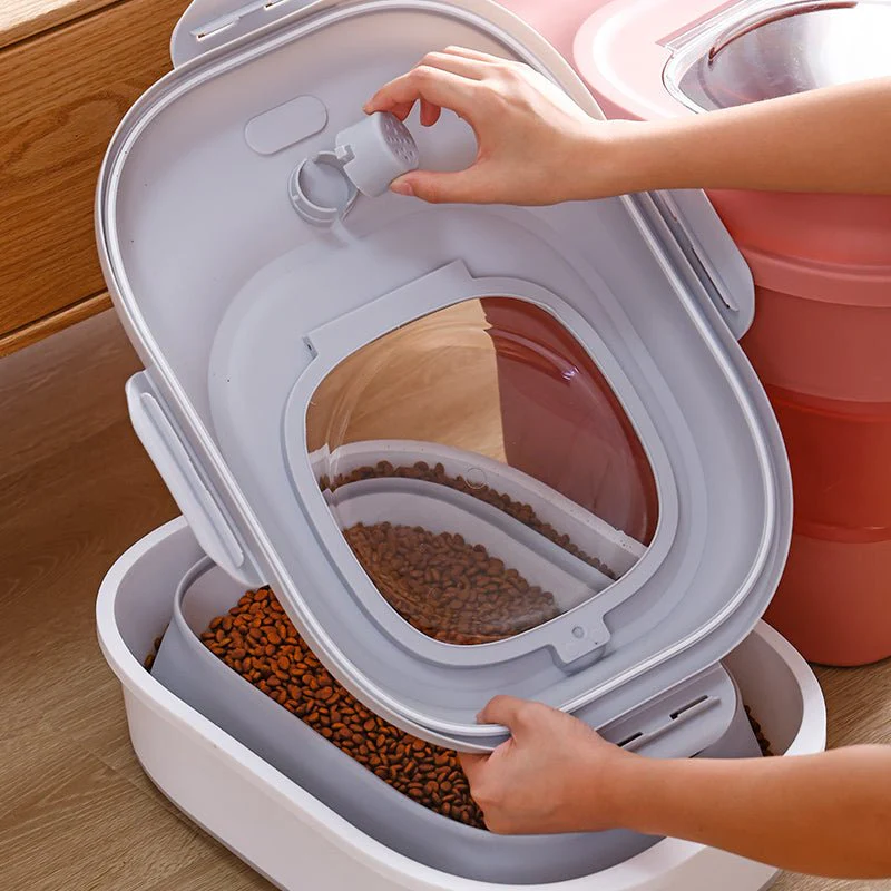 Collapsible Dog Food Storage Container with Lid – Portable Pet Food Bin for Travel & Home | S1338 - Image 6