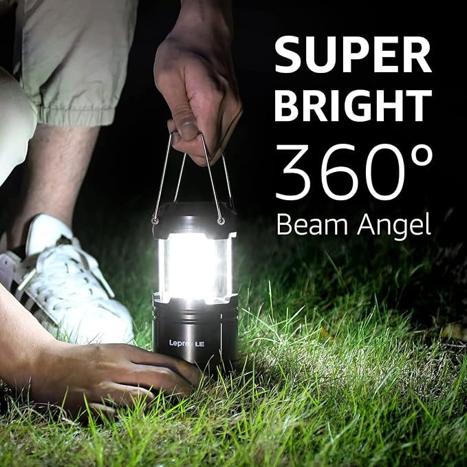 Collapsible LED Camping Lantern 4-Pack Super Bright Battery Powered Emergency Lights IPX4 Water Resistant 4821L - Image 2