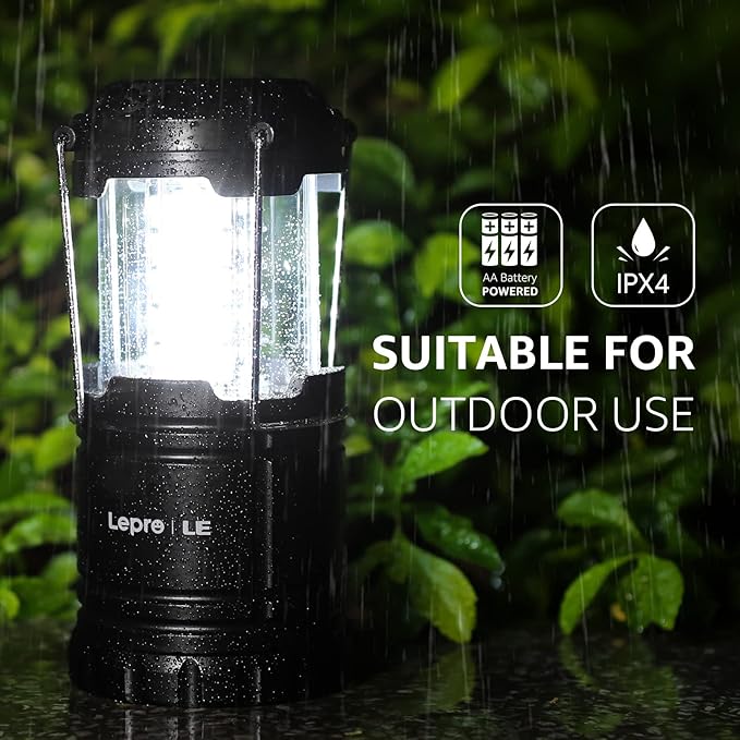Collapsible LED Camping Lantern 4-Pack Super Bright Battery Powered Emergency Lights IPX4 Water Resistant 4821L - Image 3