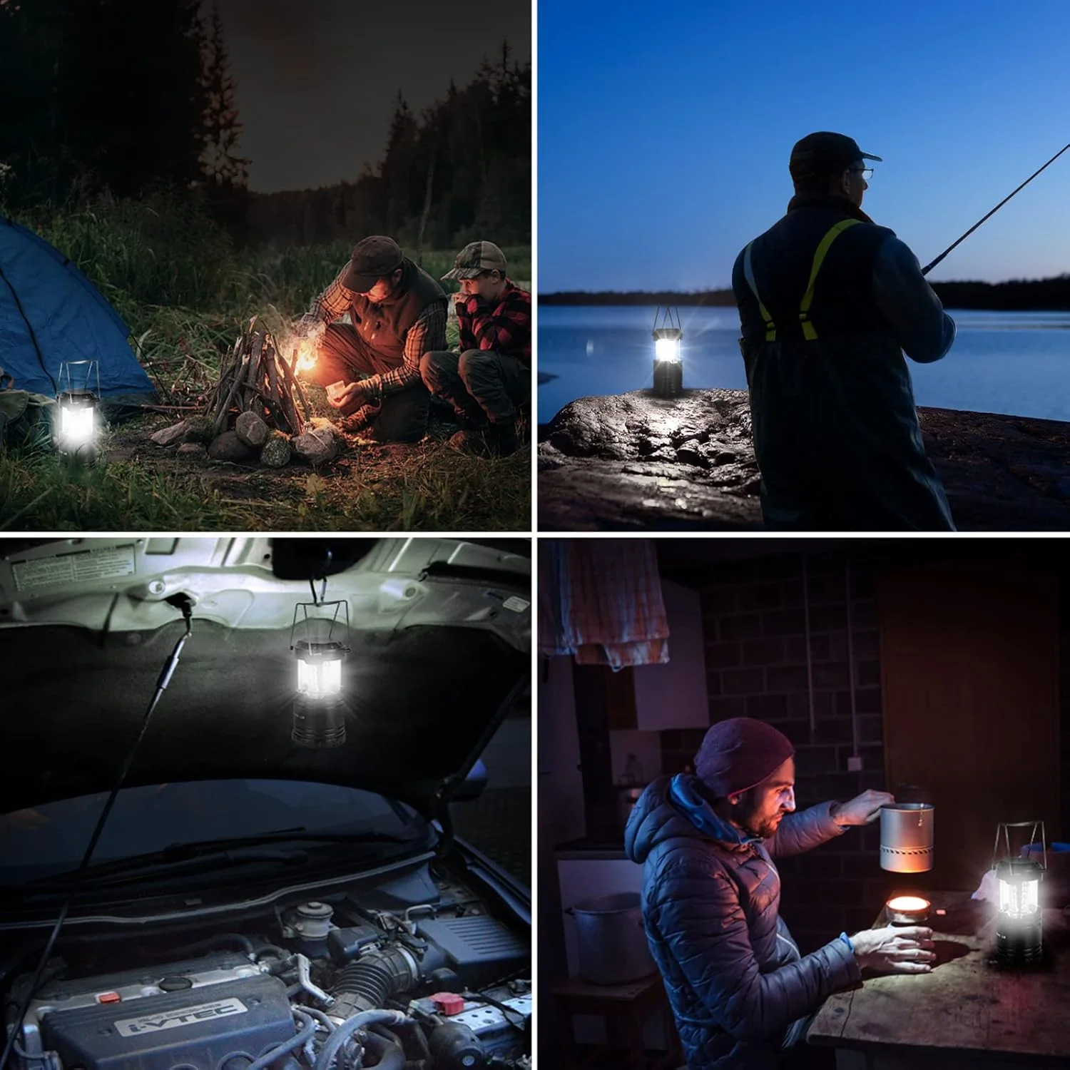 Collapsible LED Camping Lantern 4-Pack Super Bright Battery Powered Emergency Lights IPX4 Water Resistant 4821L - Image 5