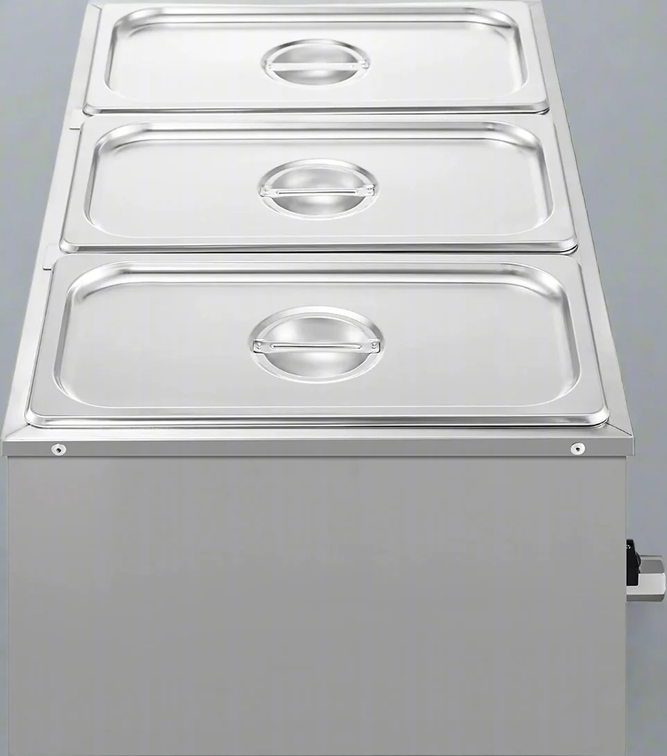 110V Commercial 3-Pan Buffet Food Warmer – 850W Stainless Steel, 16 Qt Capacity | SKU: 454423 - Image 2