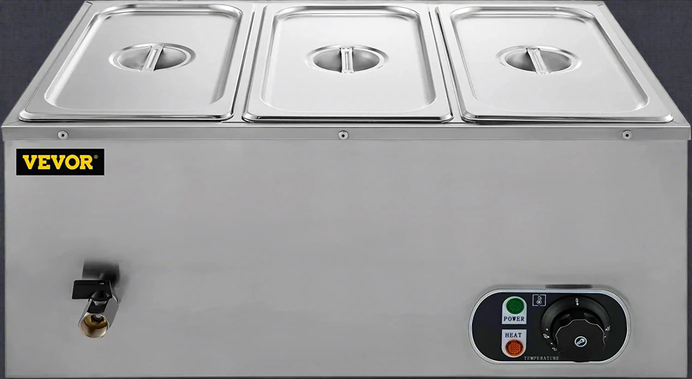 110V Commercial 3-Pan Buffet Food Warmer – 850W Stainless Steel, 16 Qt Capacity | SKU: 454423 - Image 3