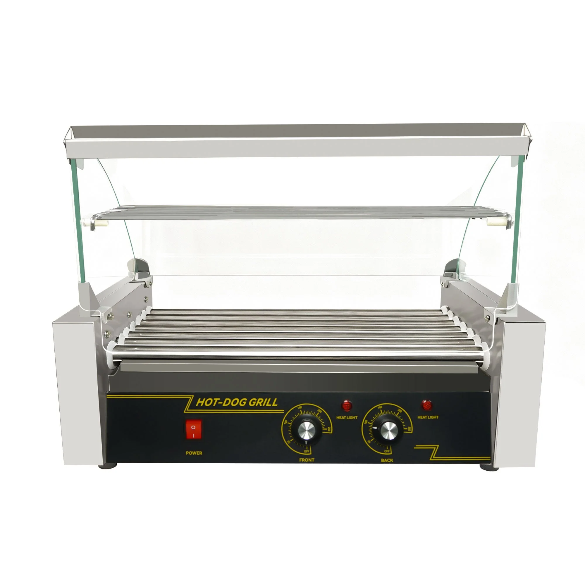 Commercial Hot Dog Roller Grill with Bun Warmer – Dual Temp 5/7/11 Roll Stainless Steel 110V 68450S - Image 4