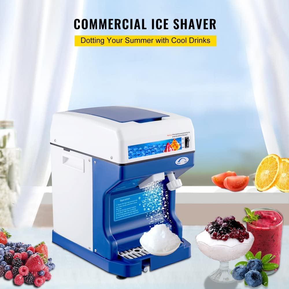 Commercial Electric Shaved Ice Machine | 265 lbs/hr Ice Crusher with Adjustable Blade & Reverse Function 2384882 - Image 3