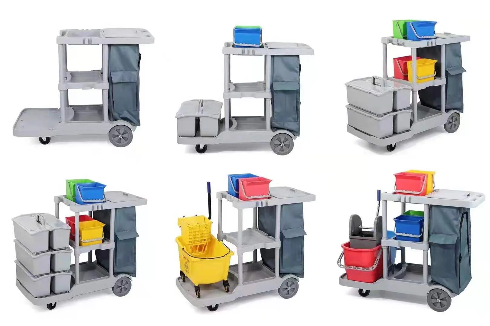Commercial Janitorial Cleaning Cart with Bag and Tool Holders – UP0871 - Image 2