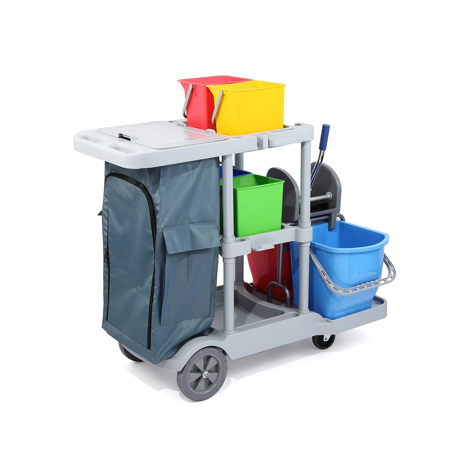 Commercial Janitorial Cleaning Cart with Bag and Tool Holders – UP0871 - Image 4