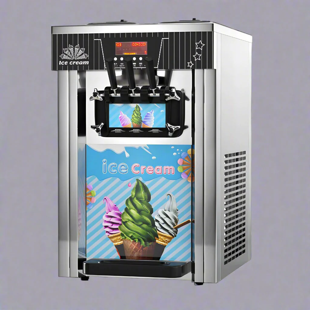 Commercial Soft Serve Ice Cream Machine – Tabletop & Floor Models, Dual 6L Hoppers, 2+1 Flavors for Frozen Yogurt, Gelato & Sorbet - Image 4