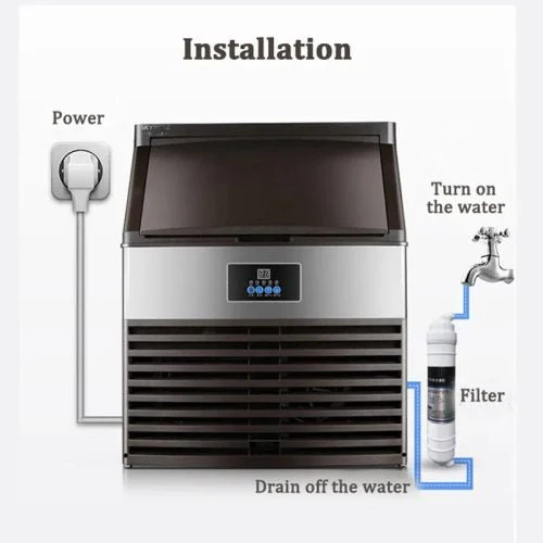 Stainless Steel Commercial Ice Cube Maker – 110V Industrial Ice Machine, 352 LBS/24H | Model S1187 - Image 3