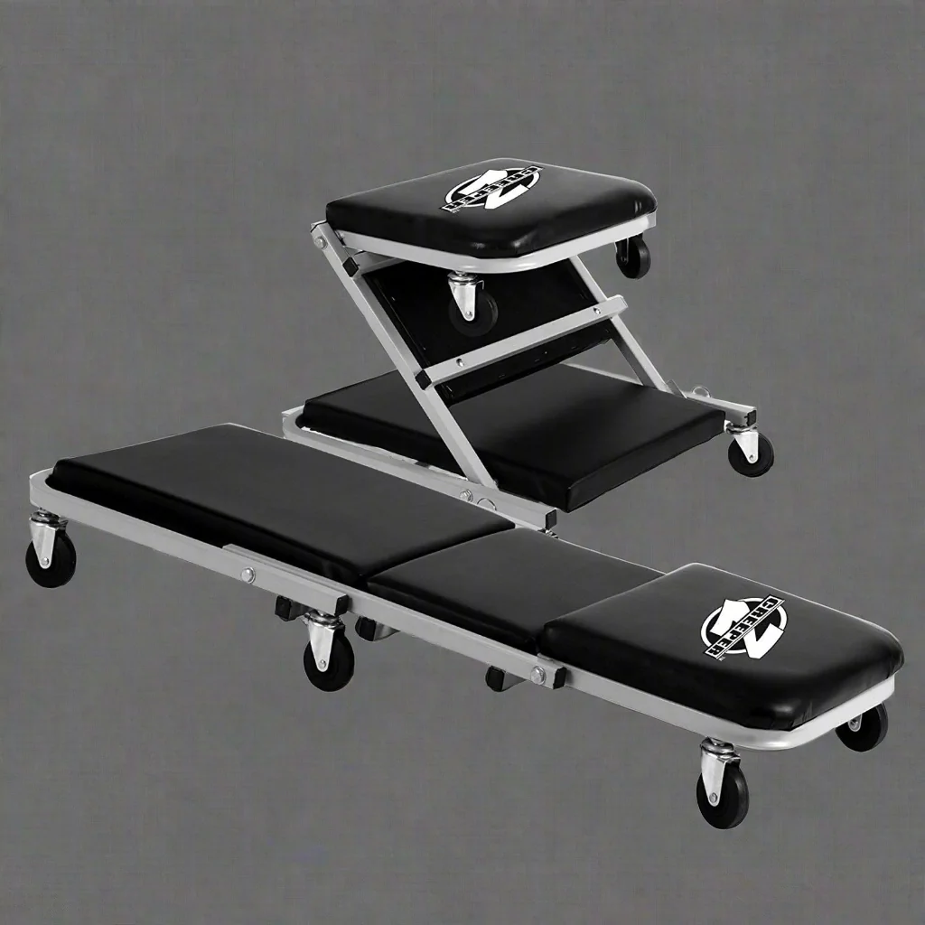 Convertible Mechanics Creeper & Rolling Garage Repair Seat – Heavy-Duty 6-Wheel Cart,SKU: S1066