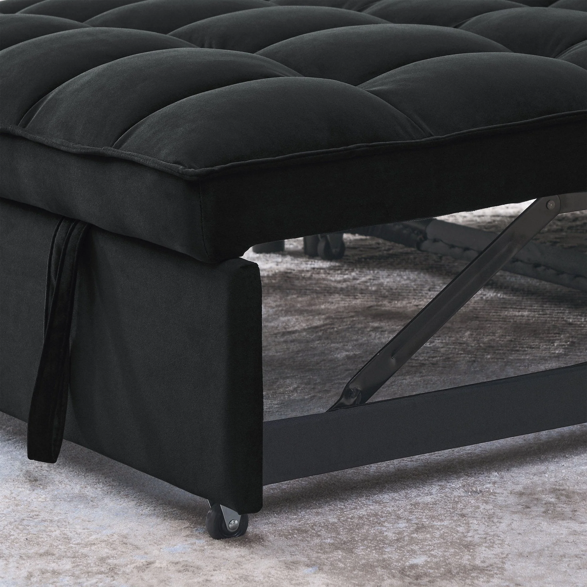 New Velvet Loveseat Sofa Couch – Gray & Black Modern Design - Image 8
